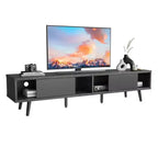 Meuble TV Bestier de 70 pouces, style Mid-Century Modern, pour téléviseurs de 65/70/75 pouces, meuble bas de divertissement avec portes coulissantes pour salon