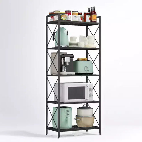 5-Tier Metal Storage Rack, Storage Shelves, Kitchen Shelf with Side Frames and Dense Mesh, 12.6 x 23.6 x 57.3 Inches, for Entryway, Kitchen