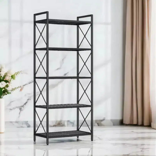 Étagère de rangement en métal à 5 niveaux, étagères de rangement, étagère de cuisine avec cadres latéraux et mailles serrées, 32 x 60 x 145,5 cm, pour entrée, cuisine