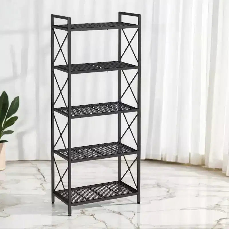 Étagère de rangement en métal à 5 niveaux, étagères de rangement, étagère de cuisine avec cadres latéraux et mailles serrées, 32 x 60 x 145,5 cm, pour entrée, cuisine