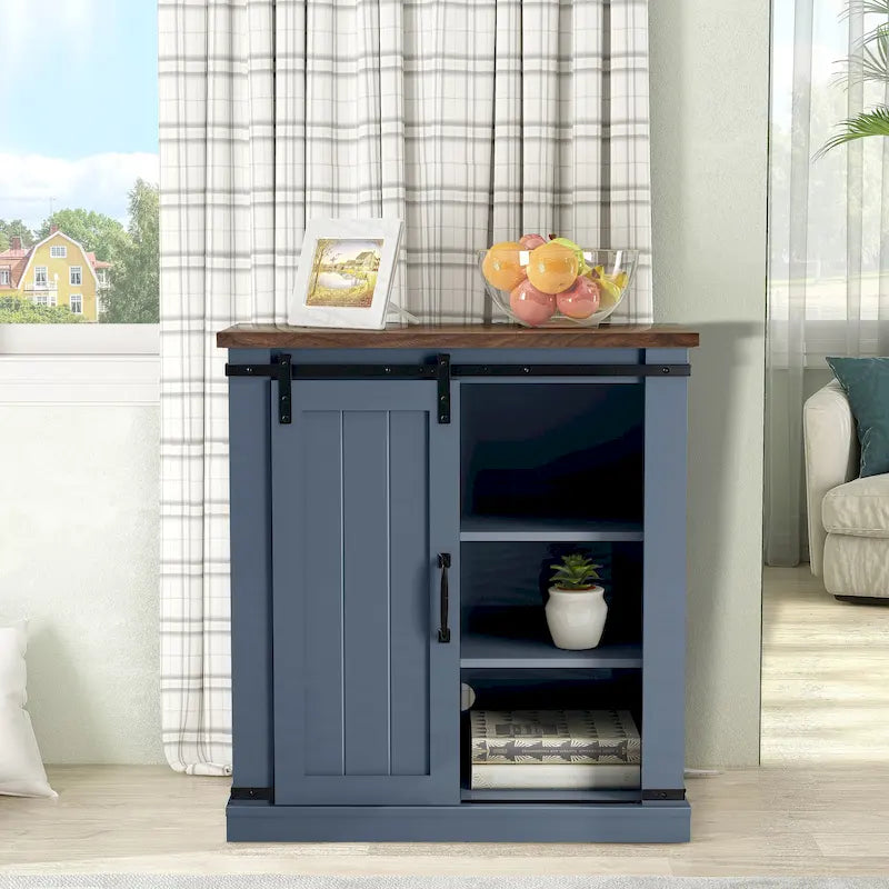 Meuble TV compact de 32 po avec porte de grange, pour téléviseurs jusqu'à 40 po de largeur