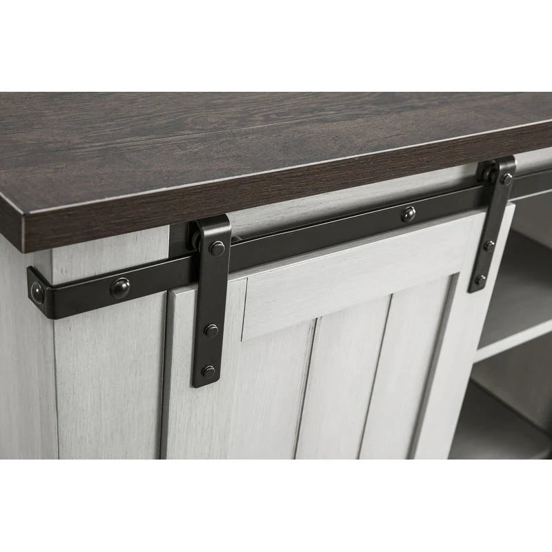 Meuble TV compact de 32 po avec porte de grange, pour téléviseurs jusqu'à 40 po de largeur