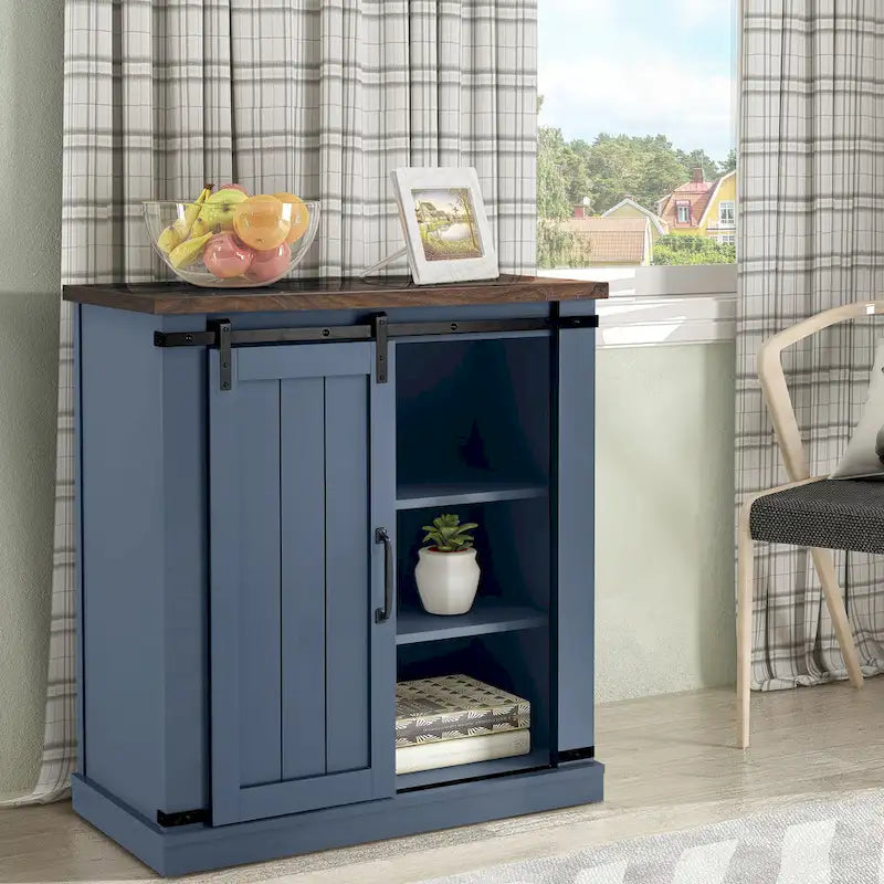 Meuble TV compact de 32 po avec porte de grange, pour téléviseurs jusqu'à 40 po de largeur