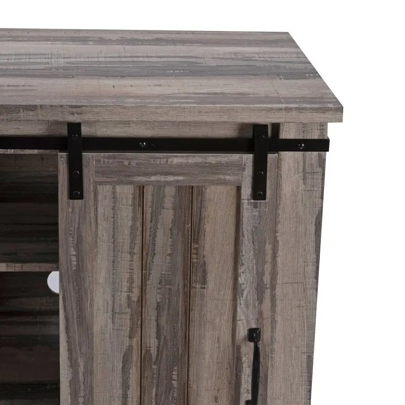 Meuble TV compact de 32 po avec porte de grange, pour téléviseurs jusqu'à 40 po de largeur