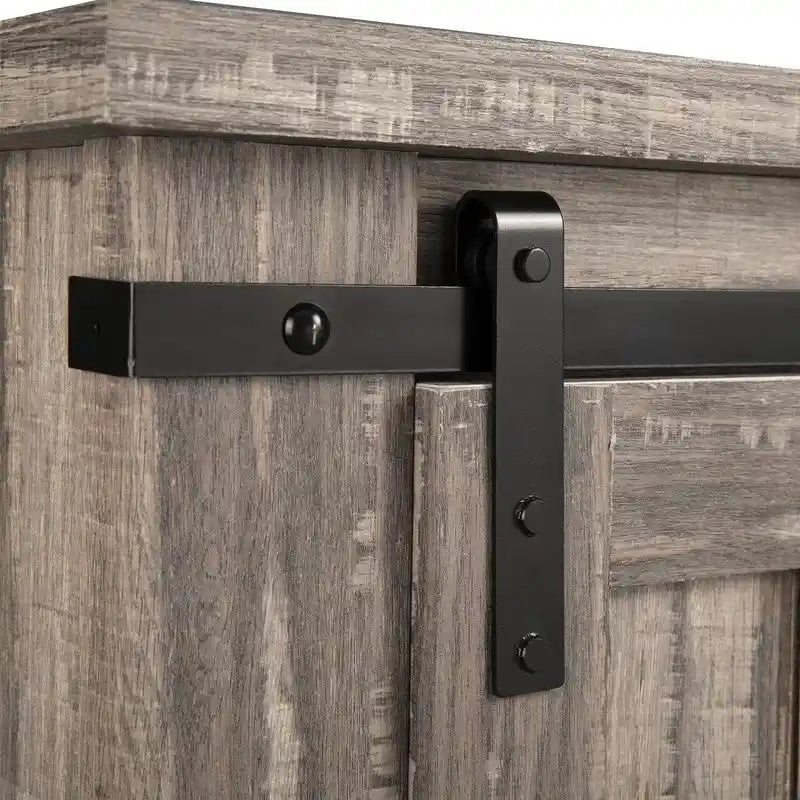 Meuble TV compact de 32 po avec porte de grange, pour téléviseurs jusqu'à 40 po de largeur