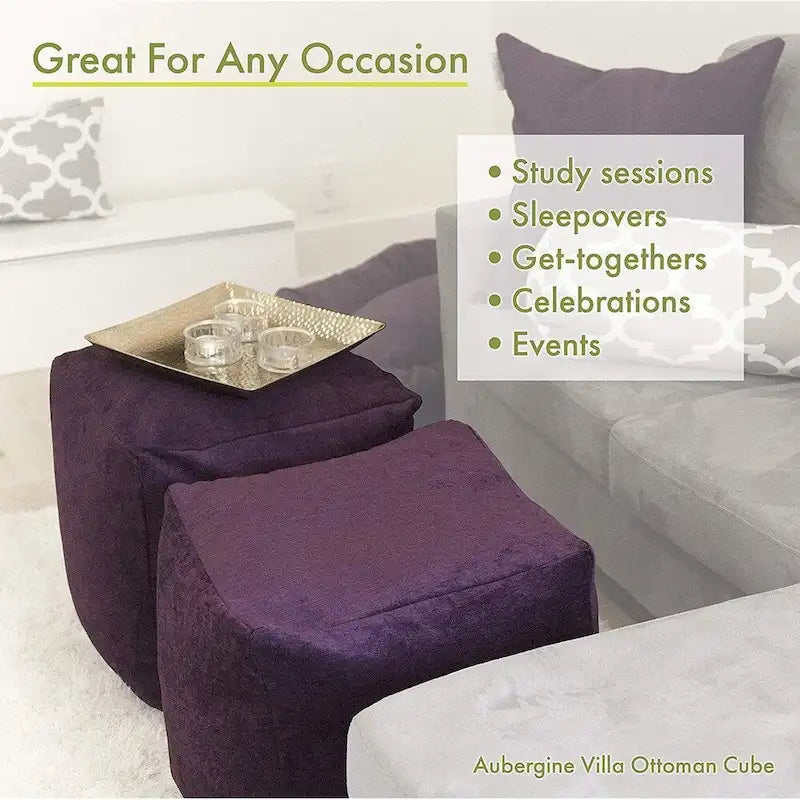Pouffe Cube d'Intérieur Collection Villa Majestic Home Goods