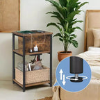 Table d'appoint avec station de recharge intégrée Table de chevet à 3 niveaux avec ports USB et prises de courant pour le salon