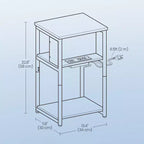 Table d'appoint avec station de recharge intégrée Table de chevet à 3 niveaux avec ports USB et prises de courant pour le salon