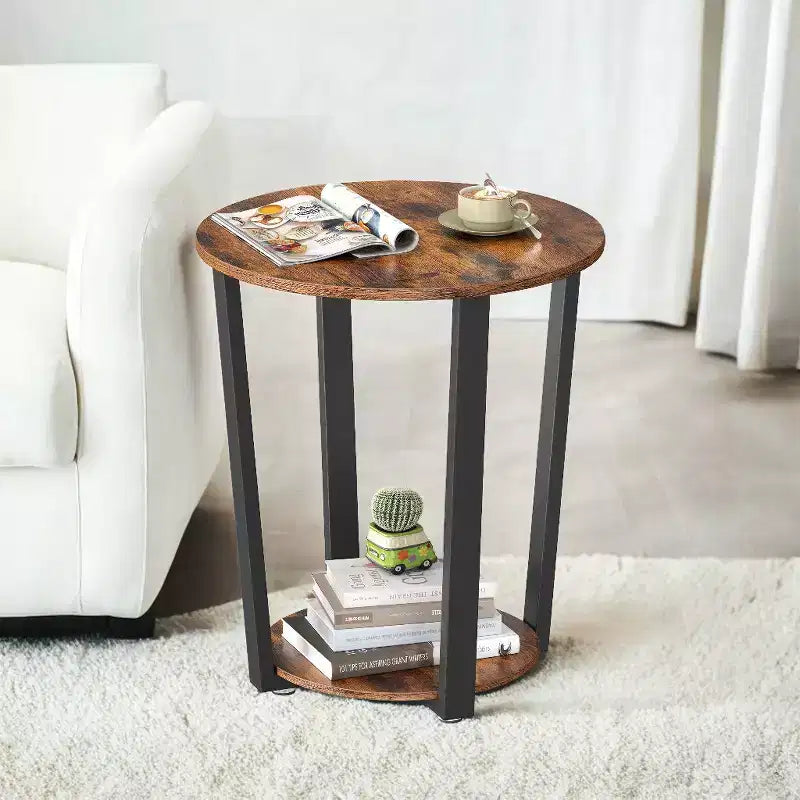 Table d'appoint ronde pour salon, tables d'appoint de salon, table d'appoint en bois de salon, tables d'appoint rustiques de ferme