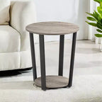 Round End Table Living Room Accent Tables Living Room Wood Side Table Farmhouse Rustic End Tables