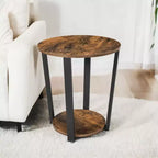 Table d'appoint ronde pour salon, tables d'appoint de salon, table d'appoint en bois de salon, tables d'appoint rustiques de ferme