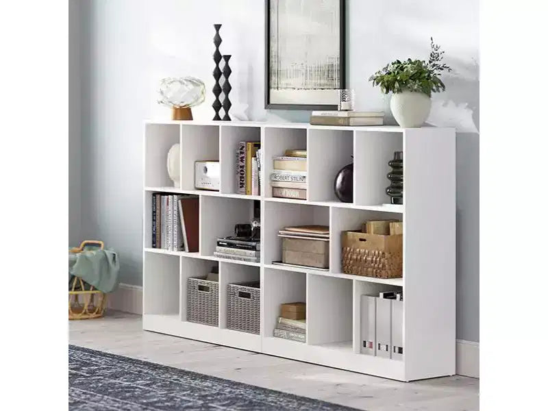 Bibliothèque Cubes, Meuble de Rangement Autonome avec 8 Compartiments Ouverts