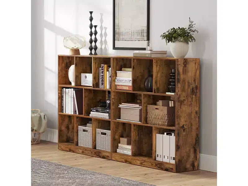 Bibliothèque Cubes, Meuble de Rangement Autonome avec 8 Compartiments Ouverts
