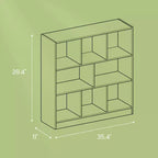 Bibliothèque Cubes, Meuble de Rangement Autonome avec 8 Compartiments Ouverts