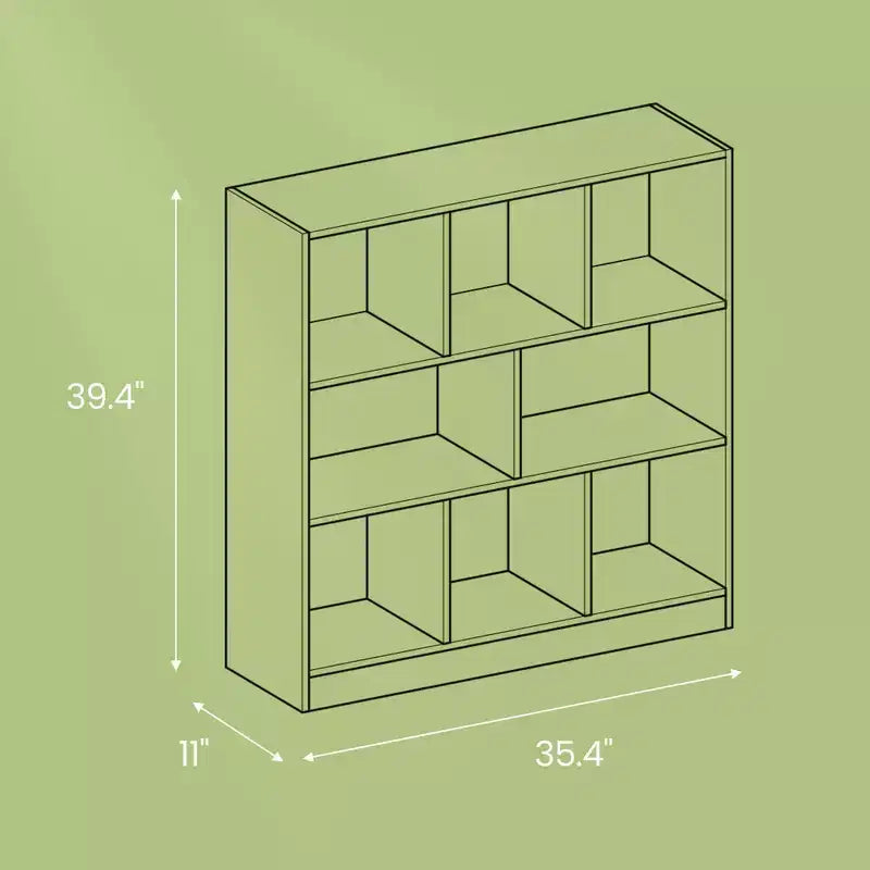 Bibliothèque Cubes, Meuble de Rangement Autonome avec 8 Compartiments Ouverts