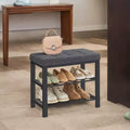 Shoe Bench, Storage Bench, Entryway Bench with Cushion, Shoe Shelf with Seat, Storage Organizer with Foam Padded Seat Linen