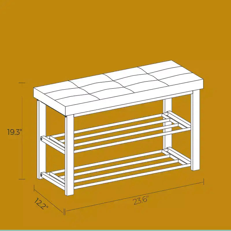 Banc à Chaussures, Banc de Rangement, Banc d'Entrée avec Coussin, Étagère à Chaussures avec Siège, Organiseur de Rangement avec Siège Rembourré en Mousse Lin