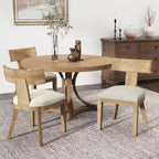Christopher Knight Home Chaise de salle à manger Senna en tissu rembourré et bois d'hévéa (lot de 2)