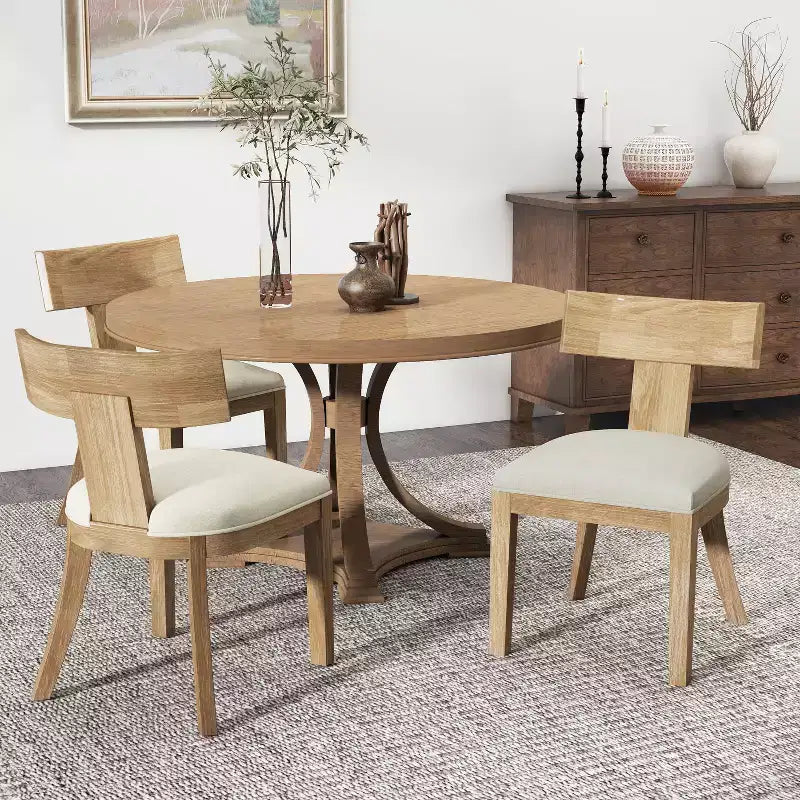 Christopher Knight Home Chaise de salle à manger Senna en tissu rembourré et bois d'hévéa (lot de 2)