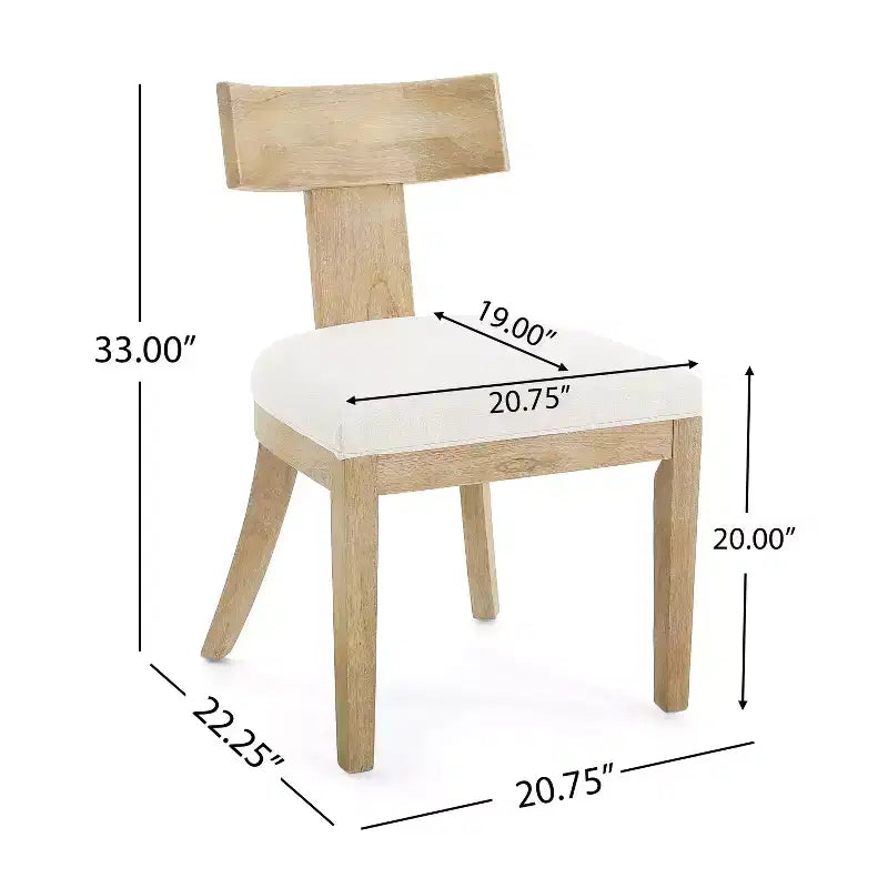 Christopher Knight Home Chaise de salle à manger Senna en tissu rembourré et bois d'hévéa (lot de 2)