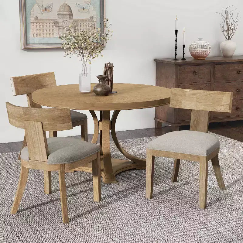 Christopher Knight Home Chaise de salle à manger Senna en tissu rembourré et bois d'hévéa (lot de 2)