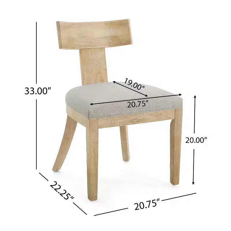 Christopher Knight Home Chaise de salle à manger Senna en tissu rembourré et bois d'hévéa (lot de 2)