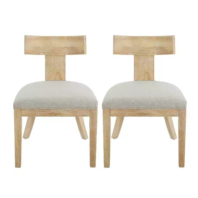 Christopher Knight Home Chaise de salle à manger Senna en tissu rembourré et bois d'hévéa (lot de 2)