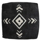 HomeRoots Pouf 18 po en coton noir à 100 %