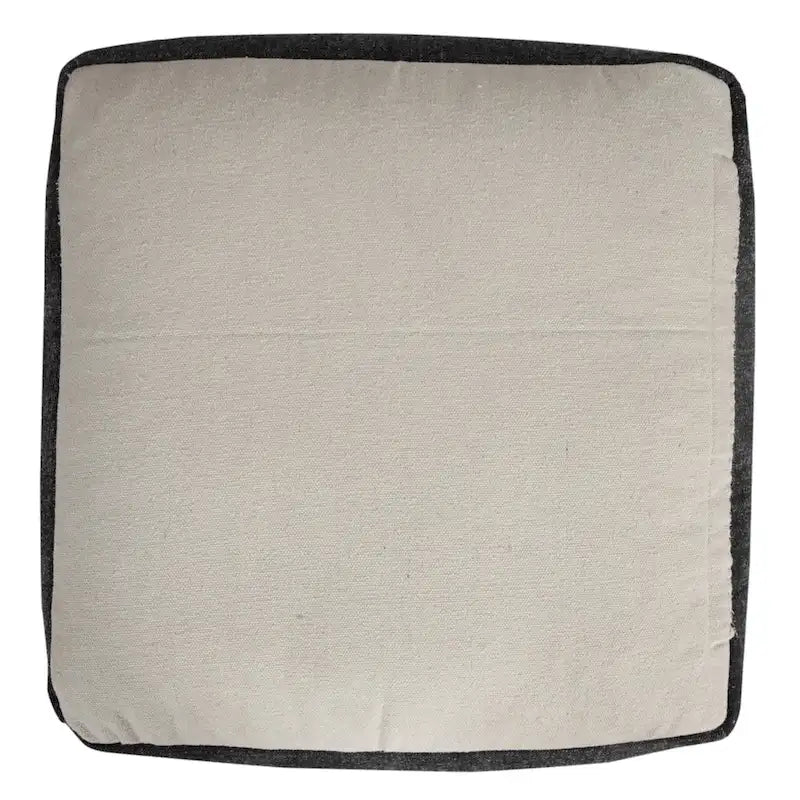 HomeRoots Pouf 18 po en coton noir à 100 %