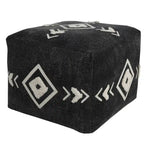 HomeRoots Pouf 18 po en coton noir à 100 %