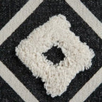HomeRoots Pouf 18 po en coton noir à 100 %