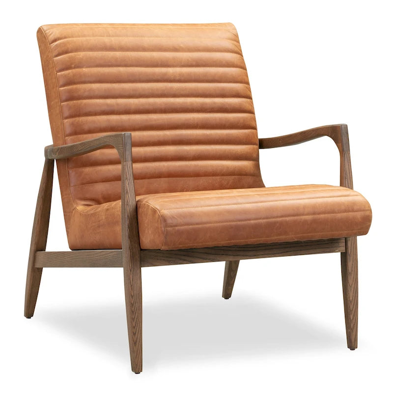 Fauteuil Rowan Poly & Bark - Cuir véritable italien pleine fleur