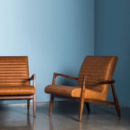 Fauteuil Rowan Poly & Bark - Cuir véritable italien pleine fleur