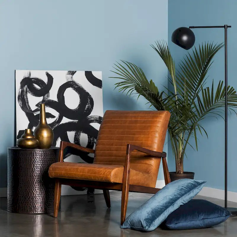 Fauteuil Rowan Poly & Bark - Cuir véritable italien pleine fleur