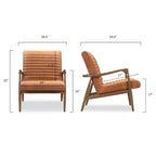 Fauteuil Rowan Poly & Bark - Cuir véritable italien pleine fleur