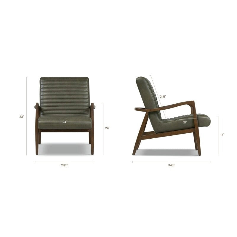 Fauteuil Rowan Poly & Bark - Cuir véritable italien pleine fleur