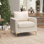 Fauteuil club capitonné - Fauteuil d'appoint en velours - Fauteuil de salon confortable - Voir photo