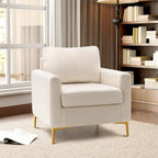 Fauteuil club capitonné - Fauteuil d'appoint en velours - Fauteuil de salon confortable - Voir photo