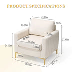 Fauteuil club capitonné - Fauteuil d'appoint en velours - Fauteuil de salon confortable - Voir photo