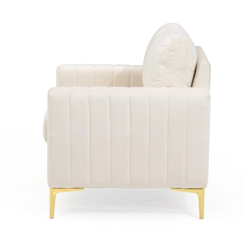 Fauteuil club capitonné - Fauteuil d'appoint en velours - Fauteuil de salon confortable - Voir photo