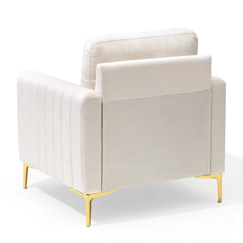 Fauteuil club capitonné - Fauteuil d'appoint en velours - Fauteuil de salon confortable - Voir photo