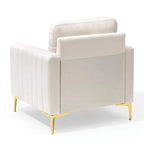 Fauteuil club capitonné - Fauteuil d'appoint en velours - Fauteuil de salon confortable - Voir photo