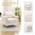 Fauteuil club capitonné - Fauteuil d'appoint en velours - Fauteuil de salon confortable - Voir photo