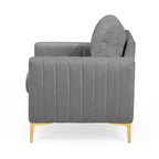 Fauteuil club capitonné - Fauteuil d'appoint en velours - Fauteuil de salon confortable - Voir photo