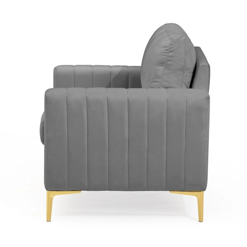 Fauteuil club capitonné - Fauteuil d'appoint en velours - Fauteuil de salon confortable - Voir photo