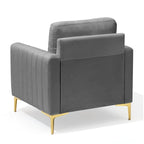 Fauteuil club capitonné - Fauteuil d'appoint en velours - Fauteuil de salon confortable - Voir photo
