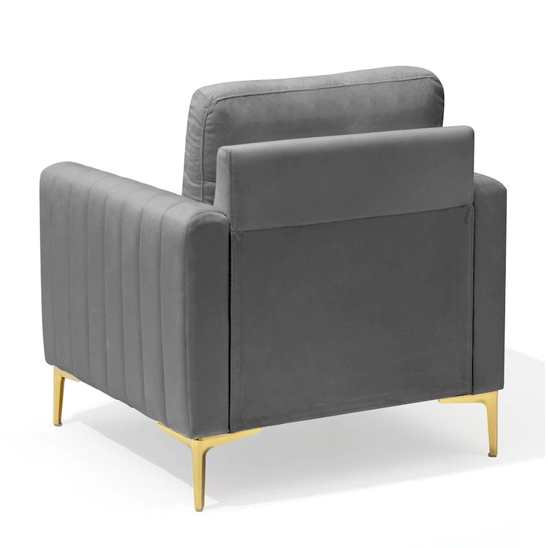 Fauteuil club capitonné - Fauteuil d'appoint en velours - Fauteuil de salon confortable - Voir photo