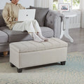 Banc rectangulaire de rangement rembourré, Banc de bout de lit de chambre à coucher