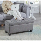 Banc rectangulaire de rangement rembourré, Banc de bout de lit de chambre à coucher
