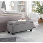 Banc rectangulaire de rangement rembourré, Banc de bout de lit de chambre à coucher